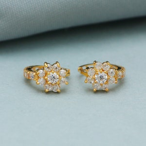 Aros de oro amarillo puro de 20 k muy pequeños para cartílago de Bali, aros de oro hechos a mano para mujer, regalo del Día de la Madre, aros de oro indio