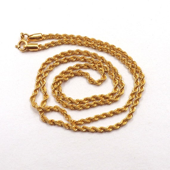 18金無垢ロープチェーンネックレス - 2mm、18インチ - Etsy 日本