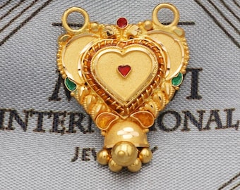 Colgante de oro amarillo de 22 k, joyería india, colgante de oro indio puro, regalo para esposa, K5643