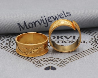 Solid 22k Gold Toe Ring, Real Gold Leg Finger Ring, Handmade Gold