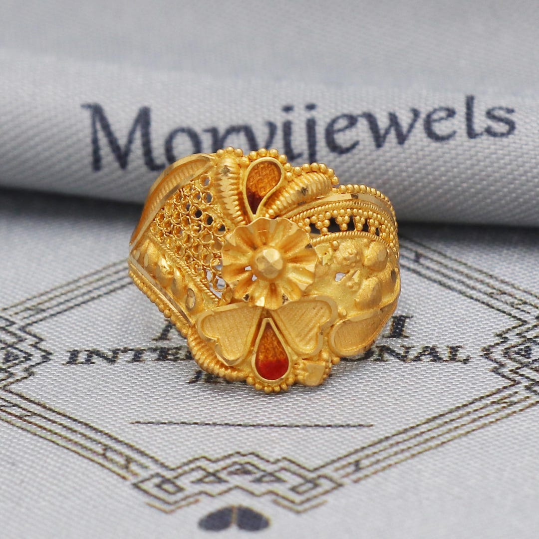 Antique Gold Ring, 22karat Gold Ring, Real Gold Ring, Flower Antique Gold Ring, 22karat Gold Ring, Real Gold Ring, Flower