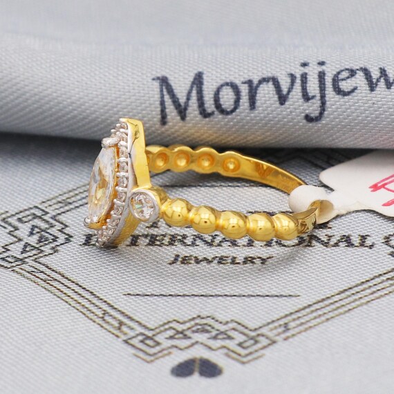 ♥️シルバー・ゴールド トランプセット Marquise Zircon 22k Yellow Gold Ring Wedding Anniversary