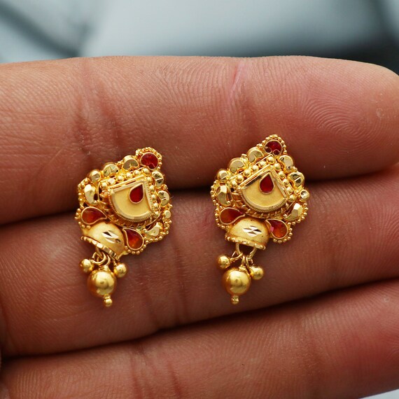 tops earrings gold design