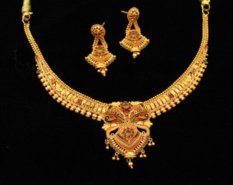 22k Gold Necklace - Etsy