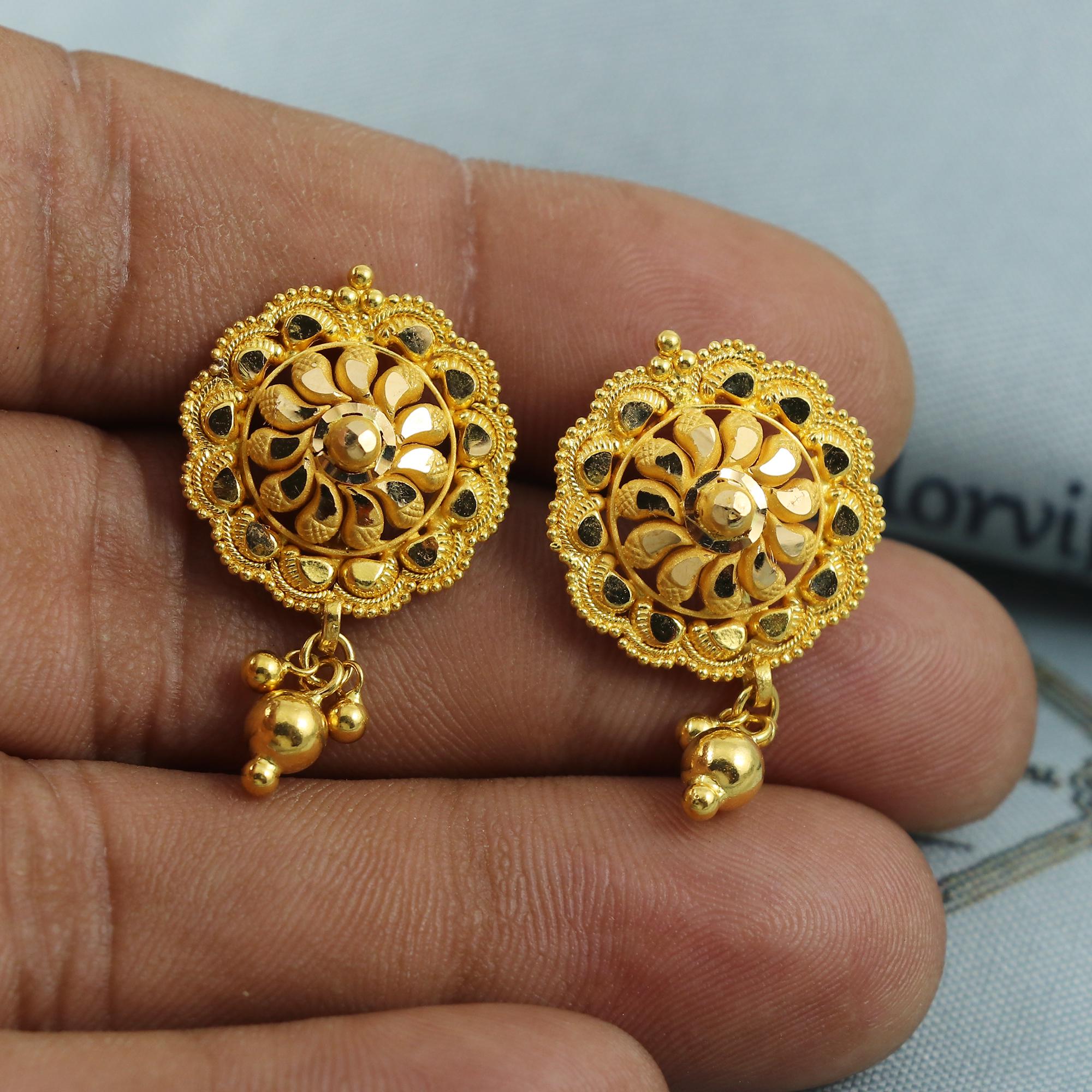 Klassisch Saphir Halbe Ewigkeit Reifen Ohrringe 9ct Gelbgold