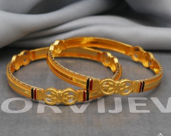 Solid 22k 22 karat Gold Bangles Bracelet, K5175
