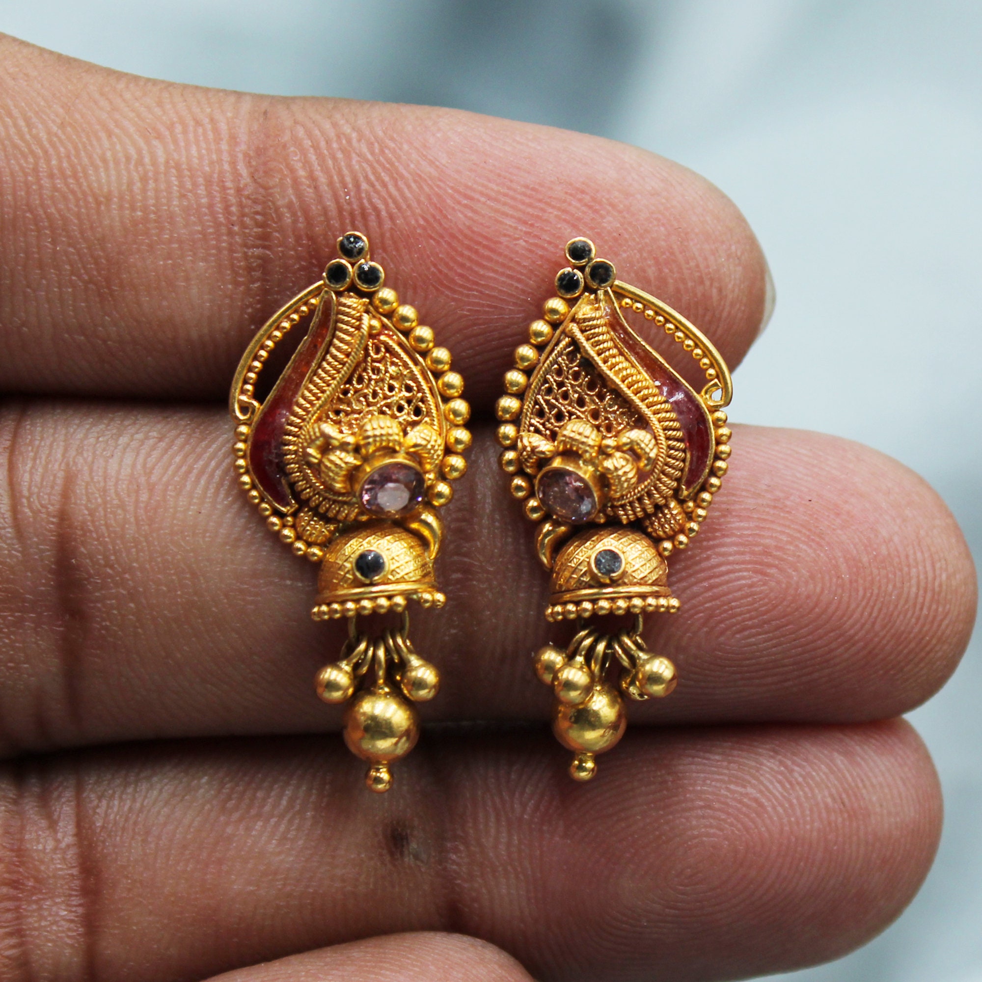 RAZACOLLECTION Jodhpuri Design Modern Ethnic Earrings