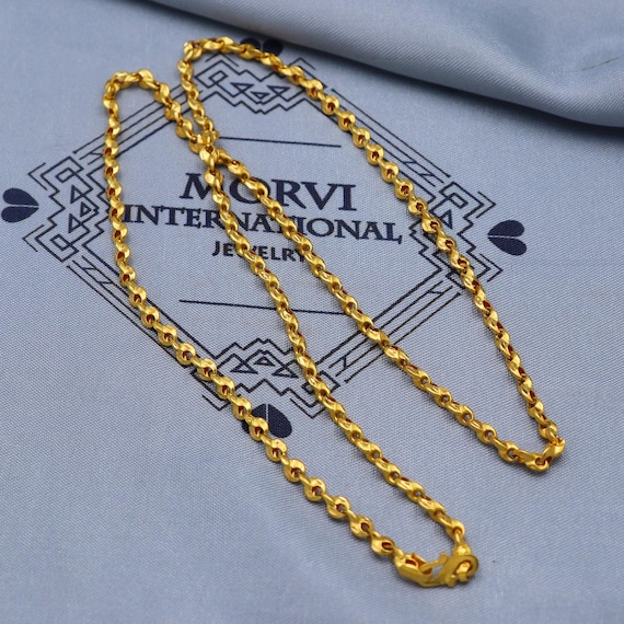 Jewelry Solid 22k Gold Handmade Chain Necklace Handmade