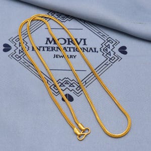 Handmade 22k Solid Real Yellow Gold Chain Necklace Jewelry, 22k gold wheat chain, pure gold necklace Indian gold chain necklace, K5830