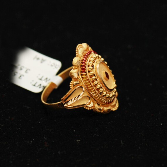 antique jewelry gold ring アンティーク リング 指輪 22k 22kt Gold Ring for Gift, Handmade Indian Jewelry - Etsy