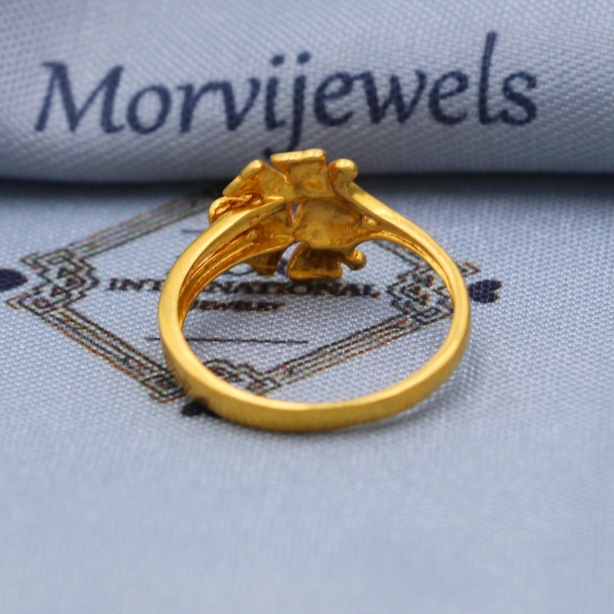 Flower 22k Gold Ring Size 6 7 8 and All Size, 22k Gold Band Ring