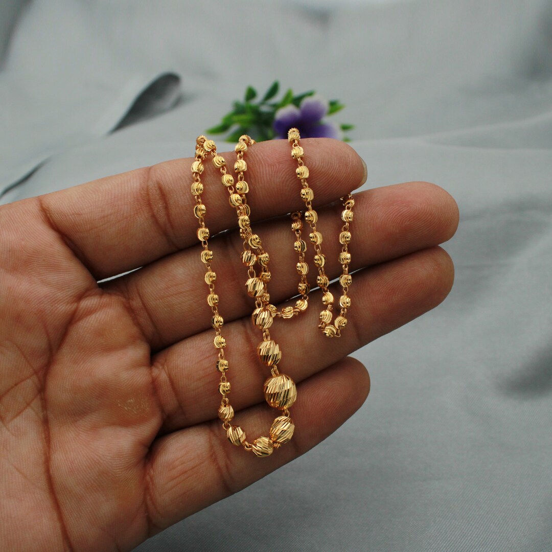 22kt Gold Chain Ball Handmade 22kt Gold Beads Chain Spiral - Etsy
