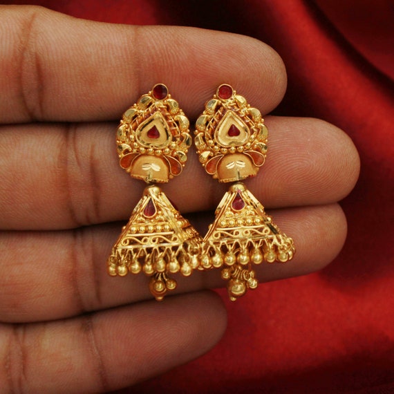 Buy 849+ Designer Gold Earrings | Gold Earrings Collections Online