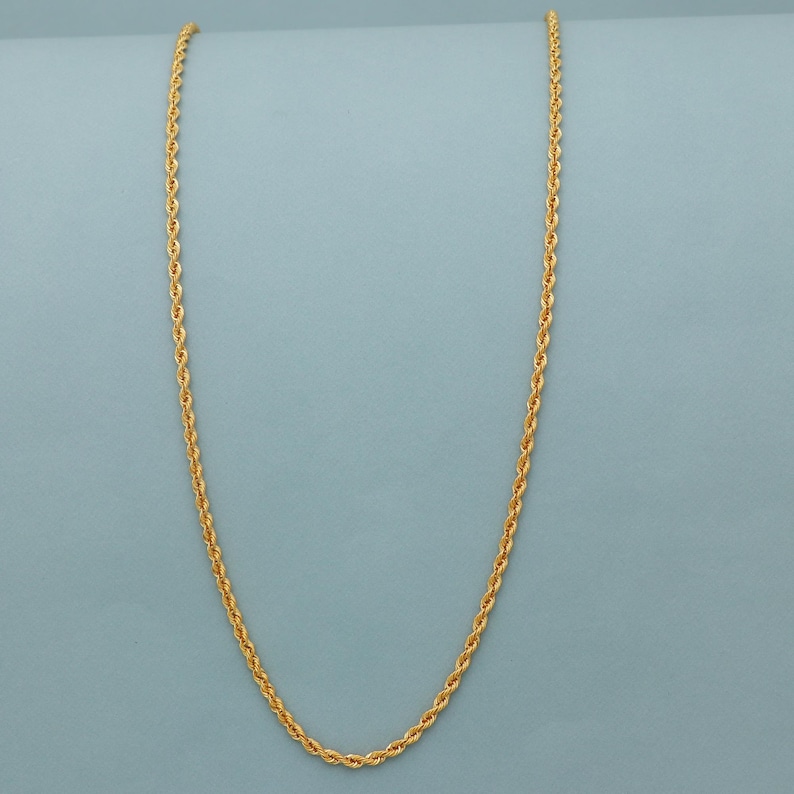 Rope Style 22k Yellow Gold Chain Necklace Gift , 19 Inches, 22k Karat ...