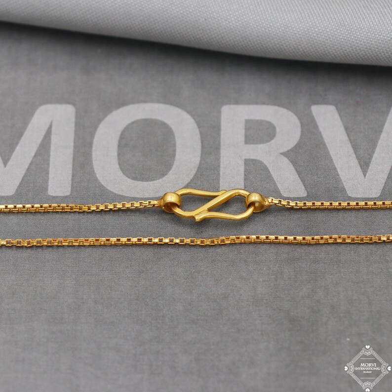 20k Gold Chain Necklace Box Style for Men Women Anniversary Wedding ...