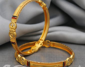 Solid 22k 22 Karat Gold Bangles Bracelet, K5175 - Etsy Canada