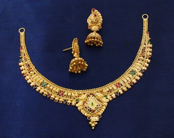 Pure Gold Necklace Set 22k Yellow Gold 