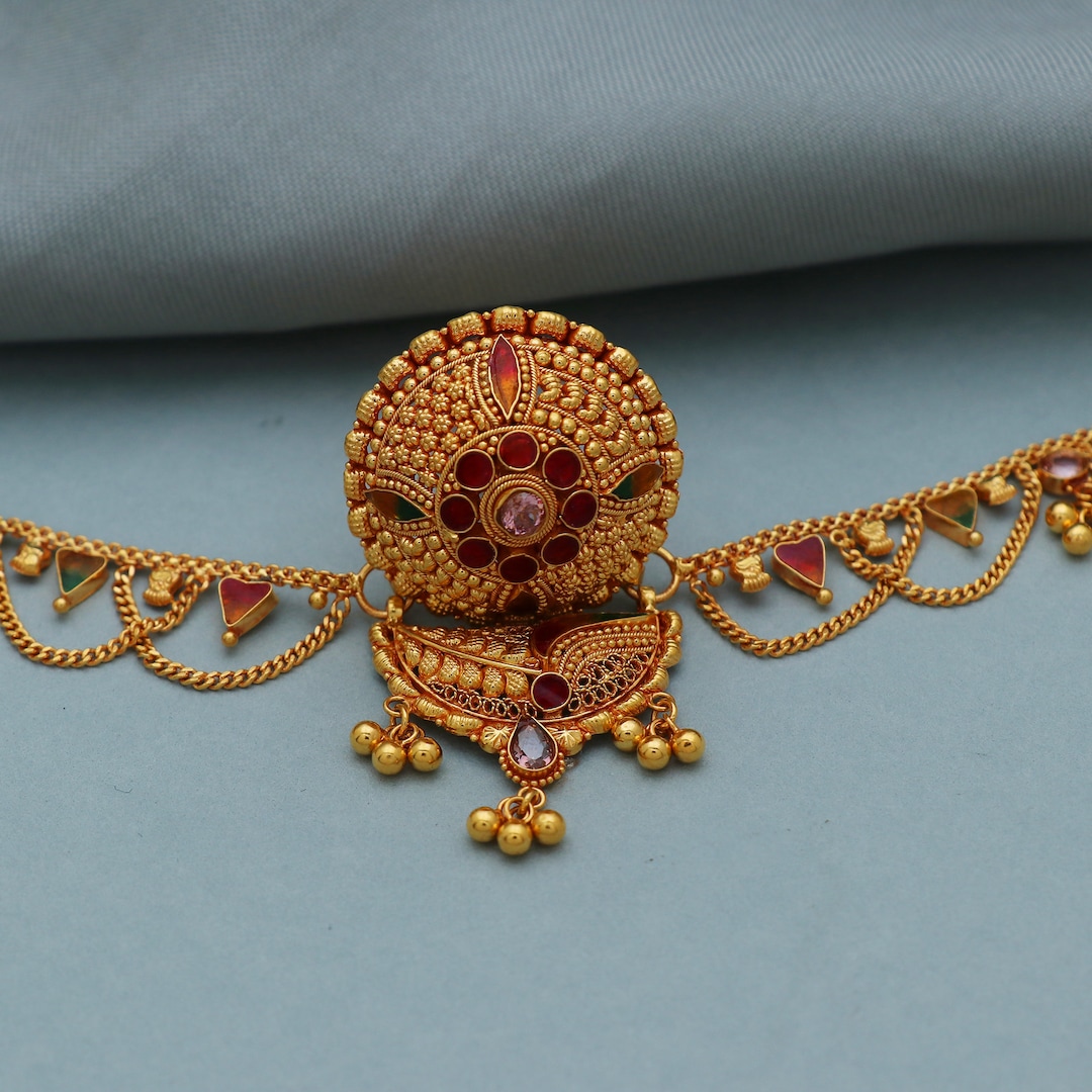Rajasthani Jewellery Rakhdi Designs In Gold Golden And White Brass