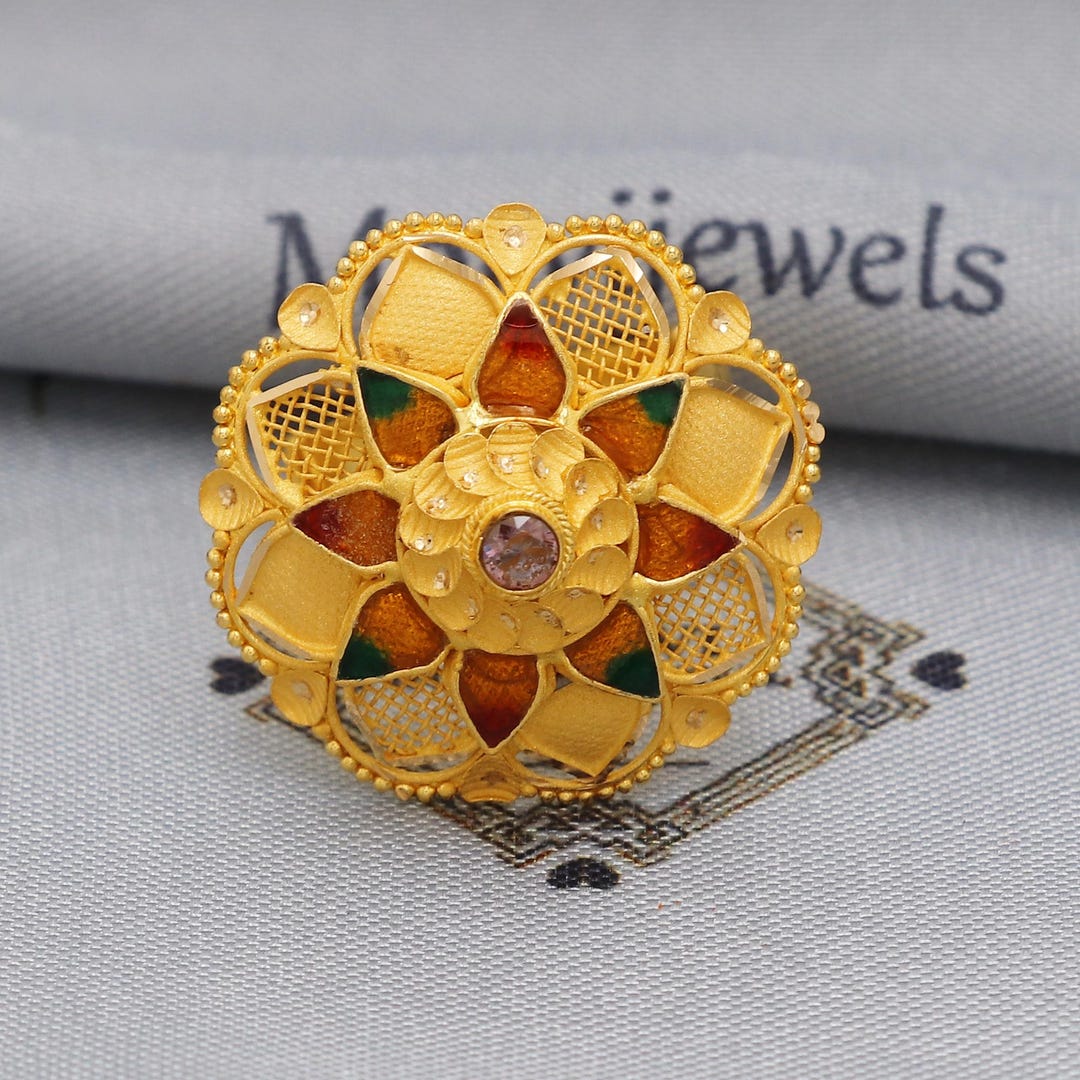 Small Umbrella Gold Ring Jodha Cocktail Ring Umbrella Ring Gold