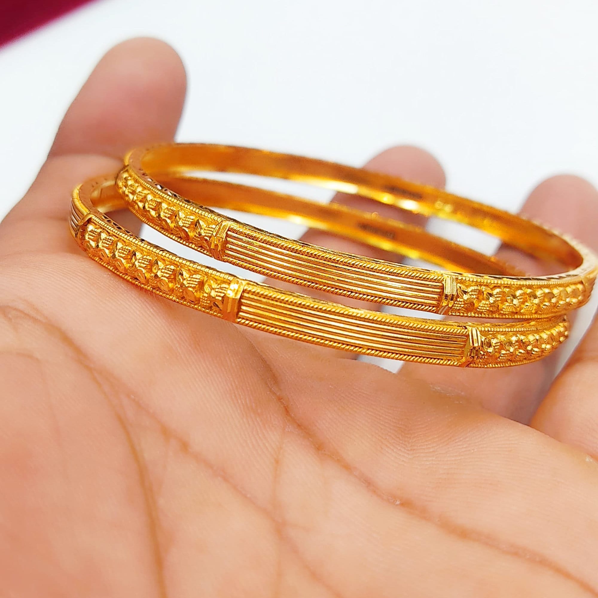 22k gold bangle churi 22kt yellow gold bracelet pair indian gold bangle traditional bangle wedding gold bangle indian jewelry pure gold