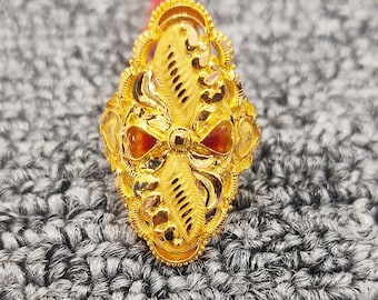 22k Gold Ring, Handmade Jewelry, Indian, Gift, Real Gold, Women
