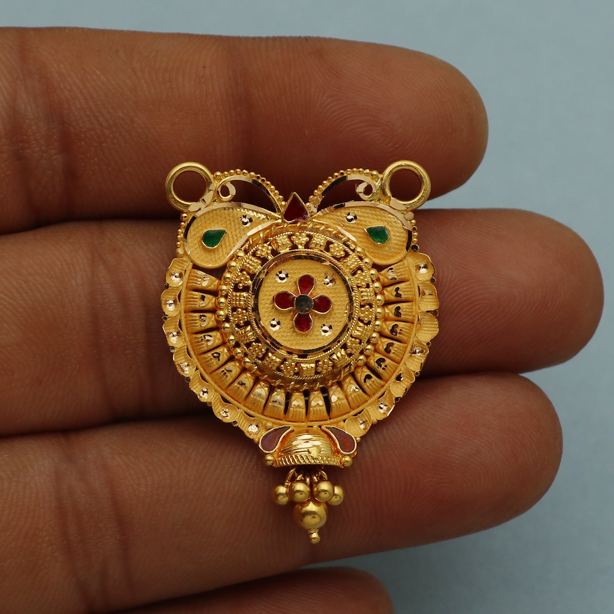 22k Gold Pendant Handmade Jewelry, - Etsy