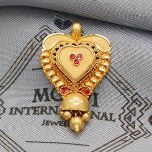 Indian Pendant Handmade 22k Yellow Gold Chain Necklace Jewelry, Pure gold necklace indian gold necklace, gift for wife, K5532