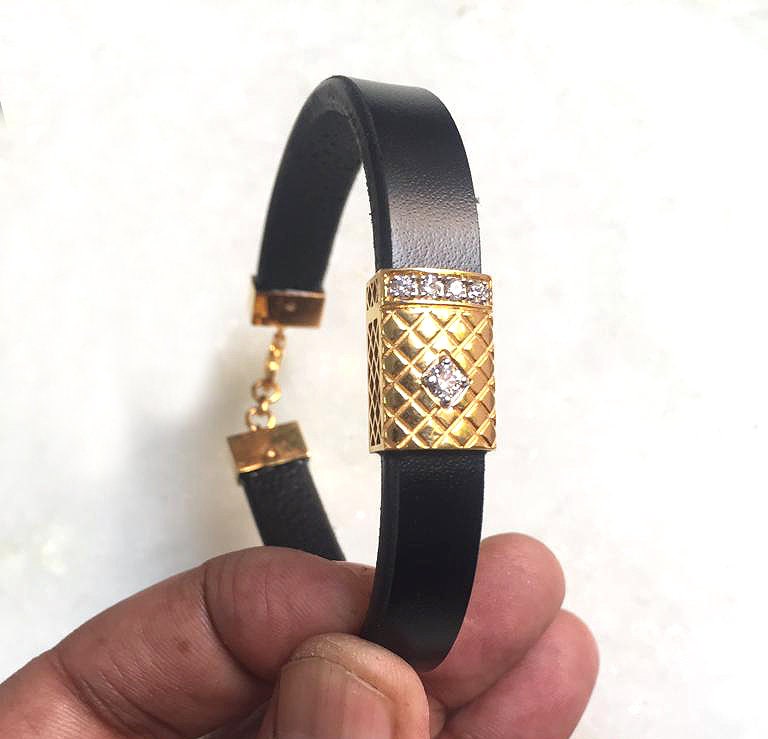 Buy Stylish Rudraksha OM Trishul Damroo Designer Gold Bahubali Leather Kada  Bracelet Unisex Bracelets For Men And Women Online In India At Discounted  Prices