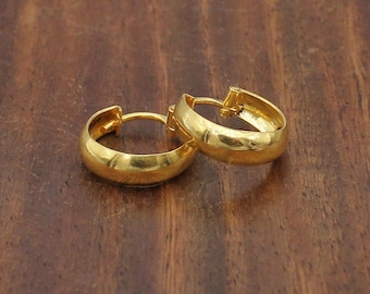 Buy 20k Yellow Gold Hoop Bali Earrings Handmade Yellow Gold