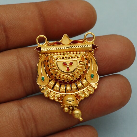 Pure 22k Gold Pendant Jewelry Traditional Indian Gold Jewelry