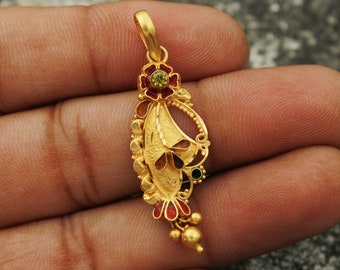 22k Yellow Gold Locket Pendant Necklace 