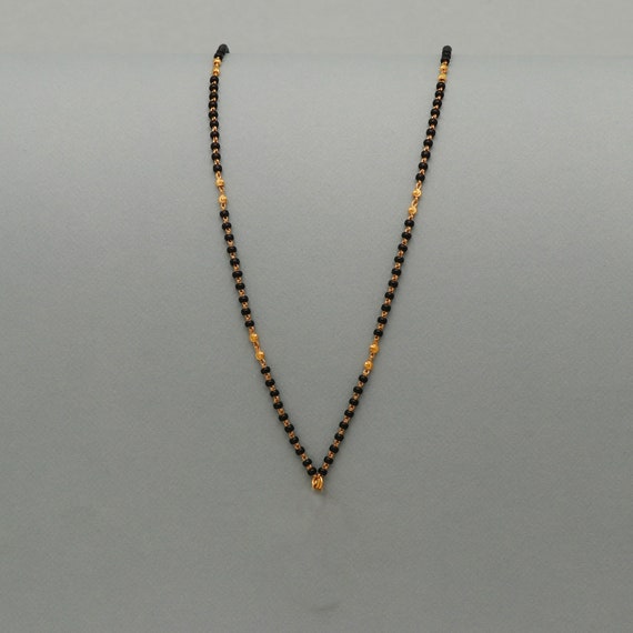 22k gold chain mangalsutra necklace with gold beads and black beads Indian Wife Jewelry gift