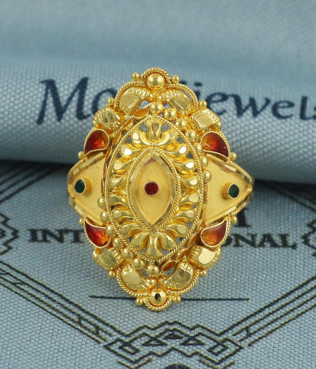 Irl Gold Rings Handcrafted Real 22k Solid Gold Ring, Indian Gold Ring, Daily Wear ...