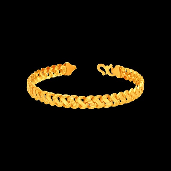 Buy 22k Gold Bracelet for Men, Yellow Gold Bracelet Indian Gold Jewelry,  Cuban Bracelet Gold Men, Birthday Gift, Royal Look Bracelet, Online in  India - Etsy