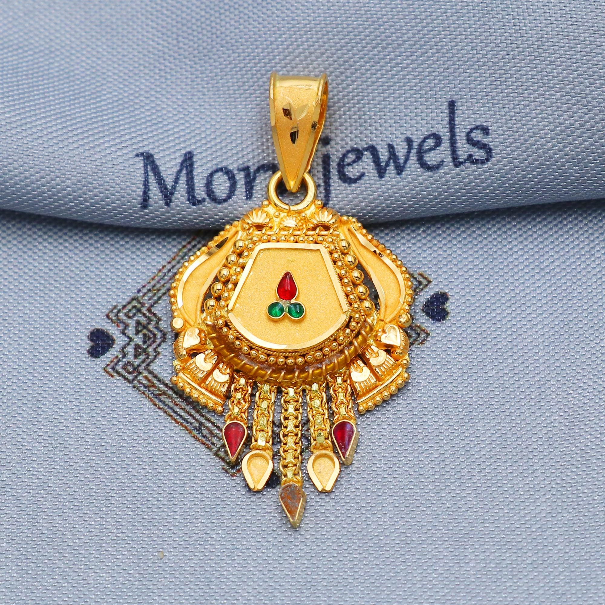 22k Gold Pendant Indian Jewelry, K5691 - Etsy