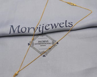 22k Goldkette Halskette Schmuck, 22kt handgemachte Kugel Perlen Kette, indische Goldkette, Party Wear Kette, Frauen-Halskette, K6519