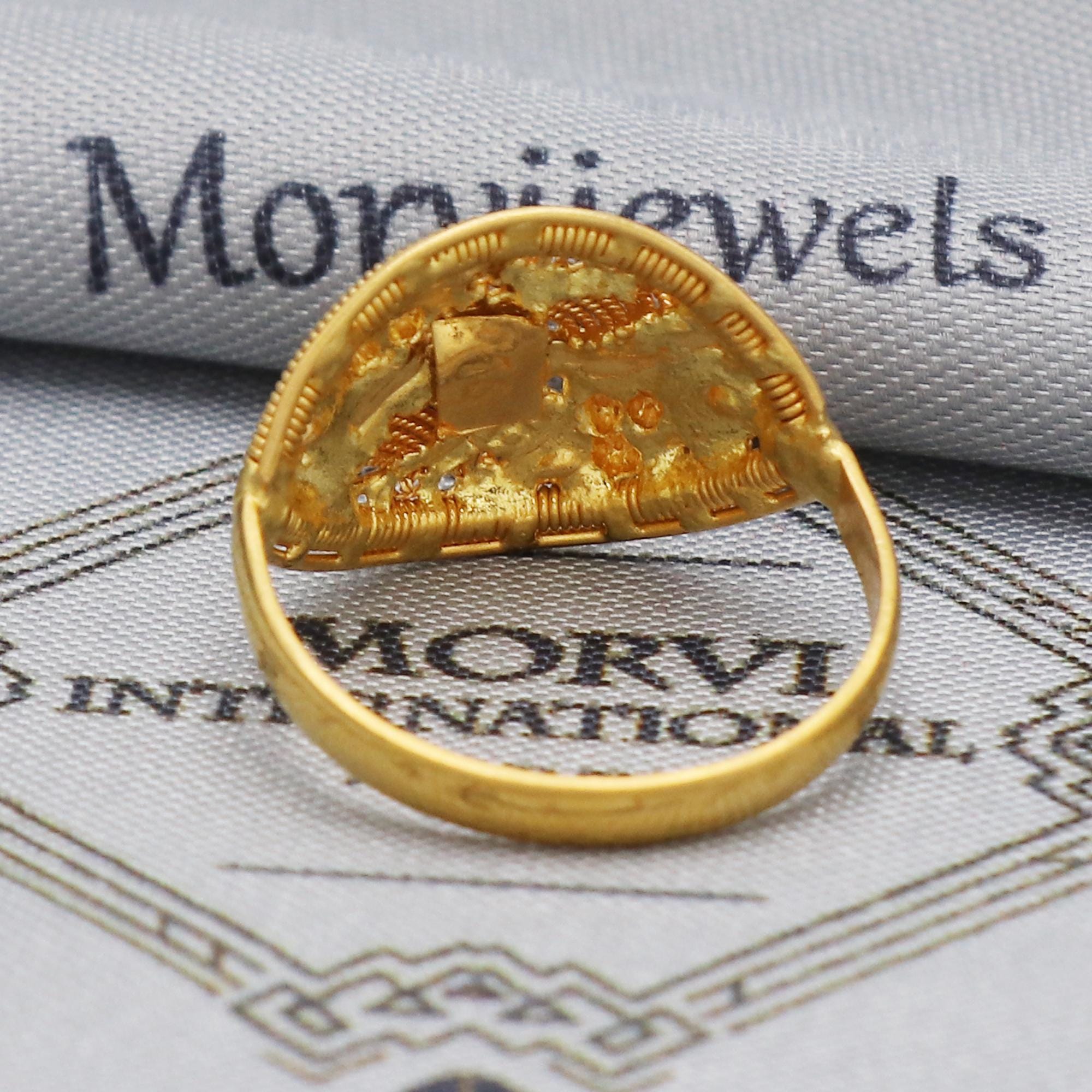 22k Yellow Gold Ring Jewelry, 22kt Handmade Indian Vintage and