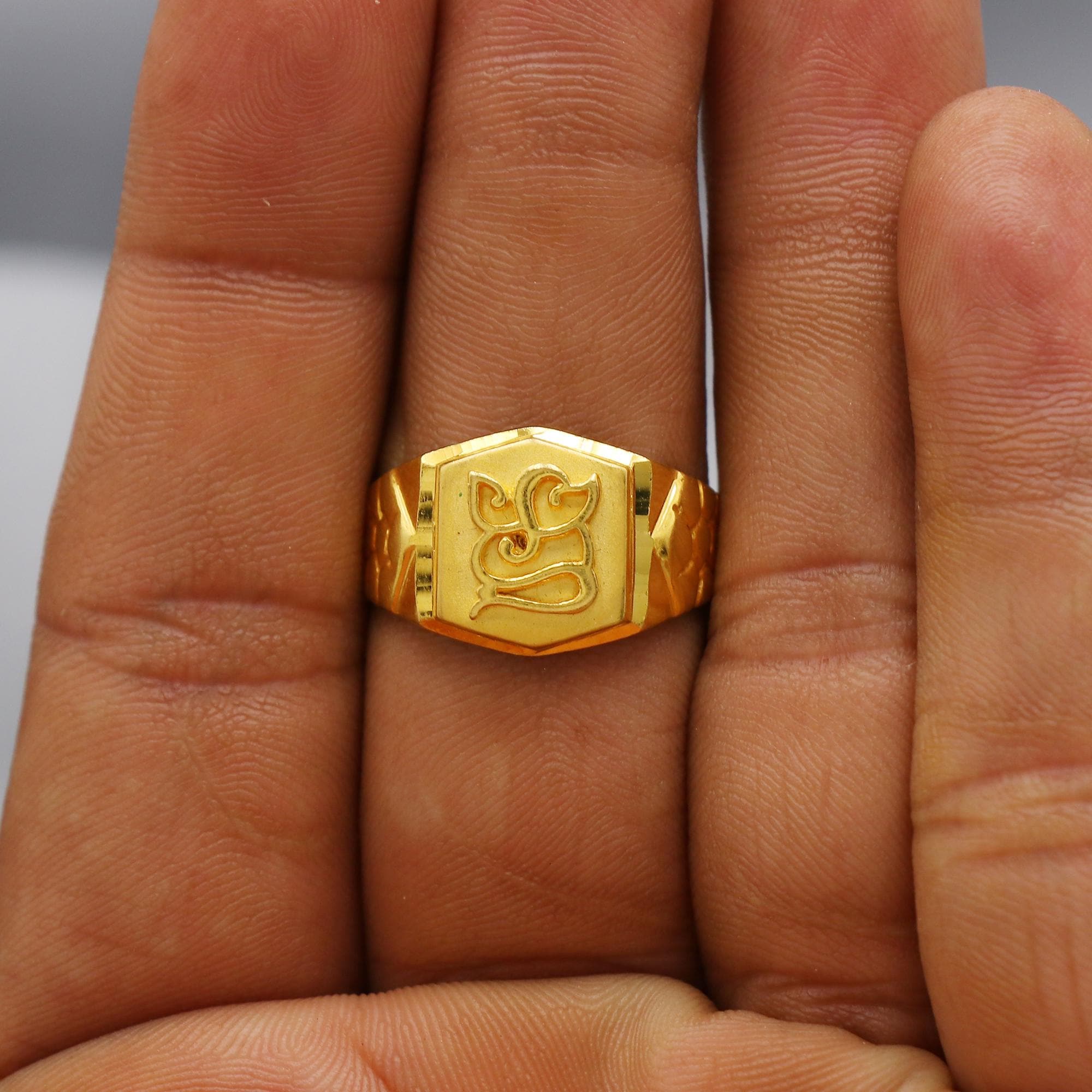 Ganesha Lord 22k Yellow Gold Ring, Vintage Antique Solid Gold 22k
