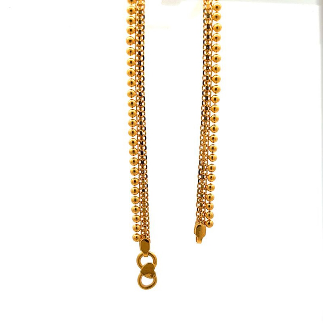 22k Gold Anklet Payal Chain Handmade Indian Jewelry for Leg - Etsy