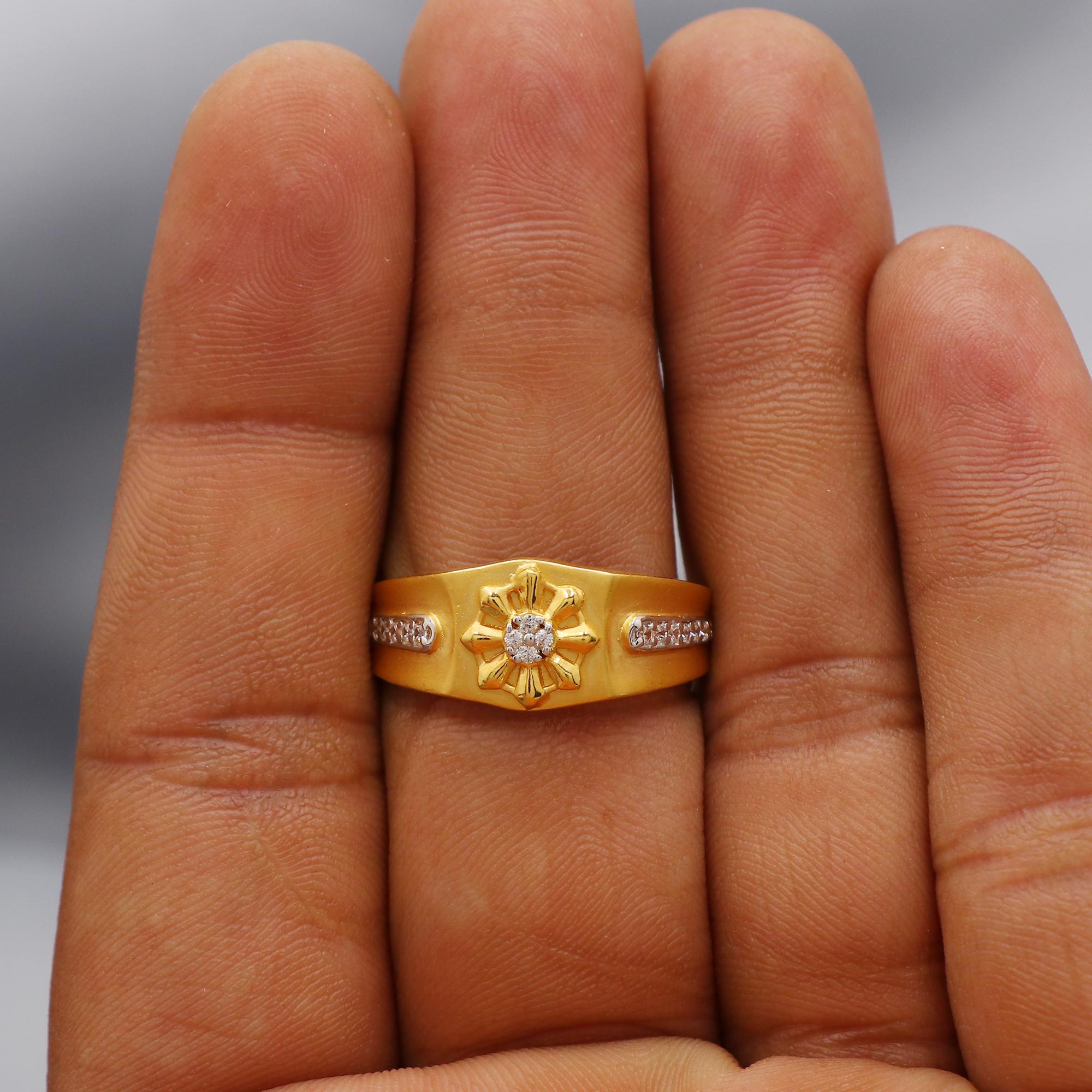 Multi Cz Zircon Stone Ring Handmade 22k Gold Ring Indian Jewelry