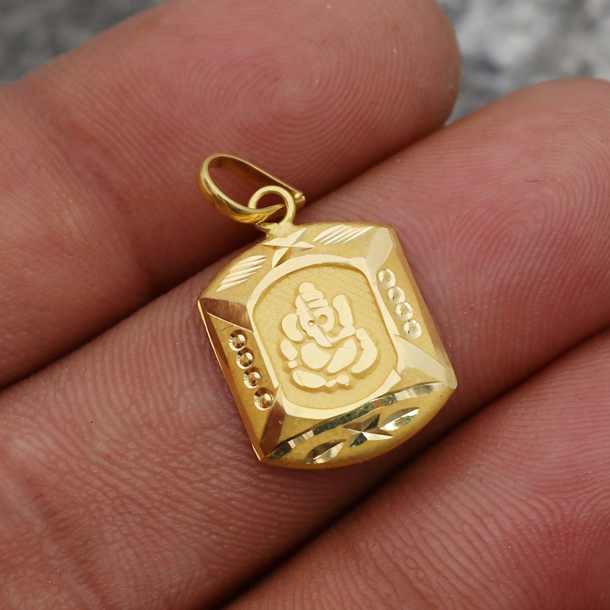 Ganesh Ji Pendant 22k Gold Vintage 