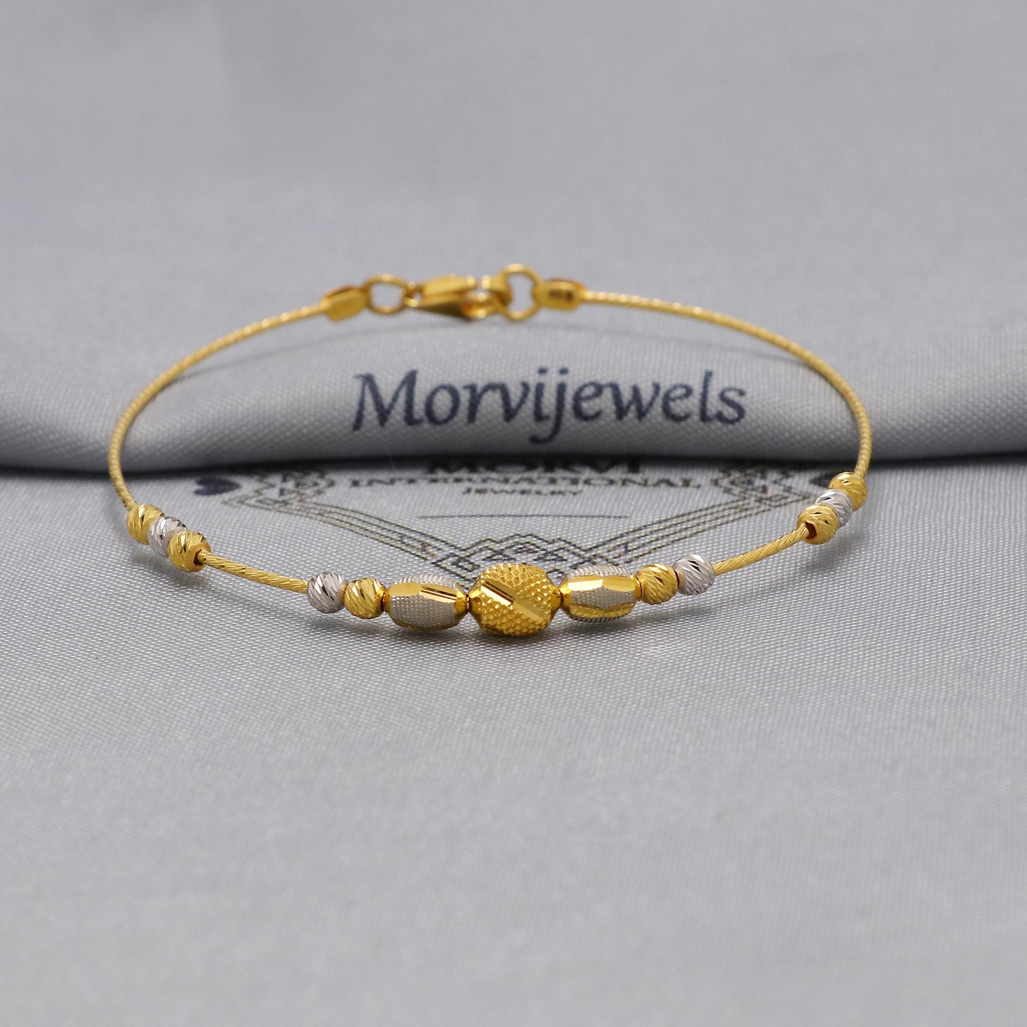 22k Gold Bangle Bracelet: Twisted Wire Design, Flexible Two-tone