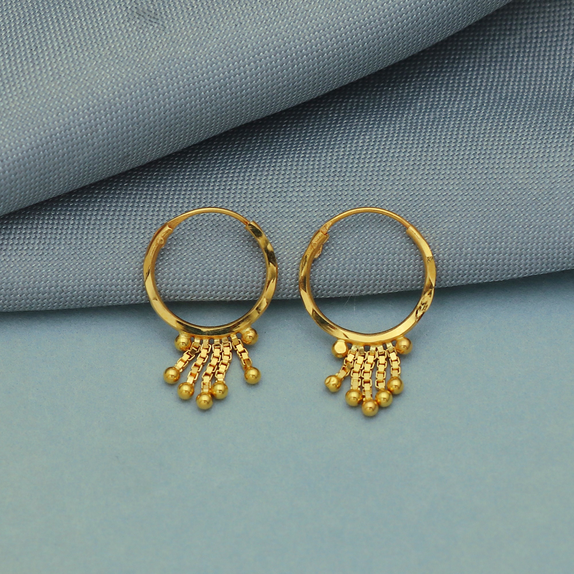 Buy Glamourous Gold Bali Earrings Online - Zaveribros