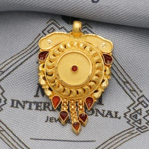 Indian Pendant Handmade 22k Yellow Gold Chain Necklace Jewelry, Pure gold necklace indian gold necklace, gift for wife, K5530