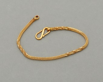 22k Gold Bracelet Chain From India, Box Style Gold Bracelet