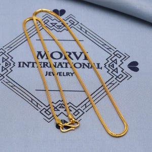 solid real 22k gold handmade Box Chain necklace handmade jewelry, 18.25 inches gold chain, 1.25 mm gold chain, K5840