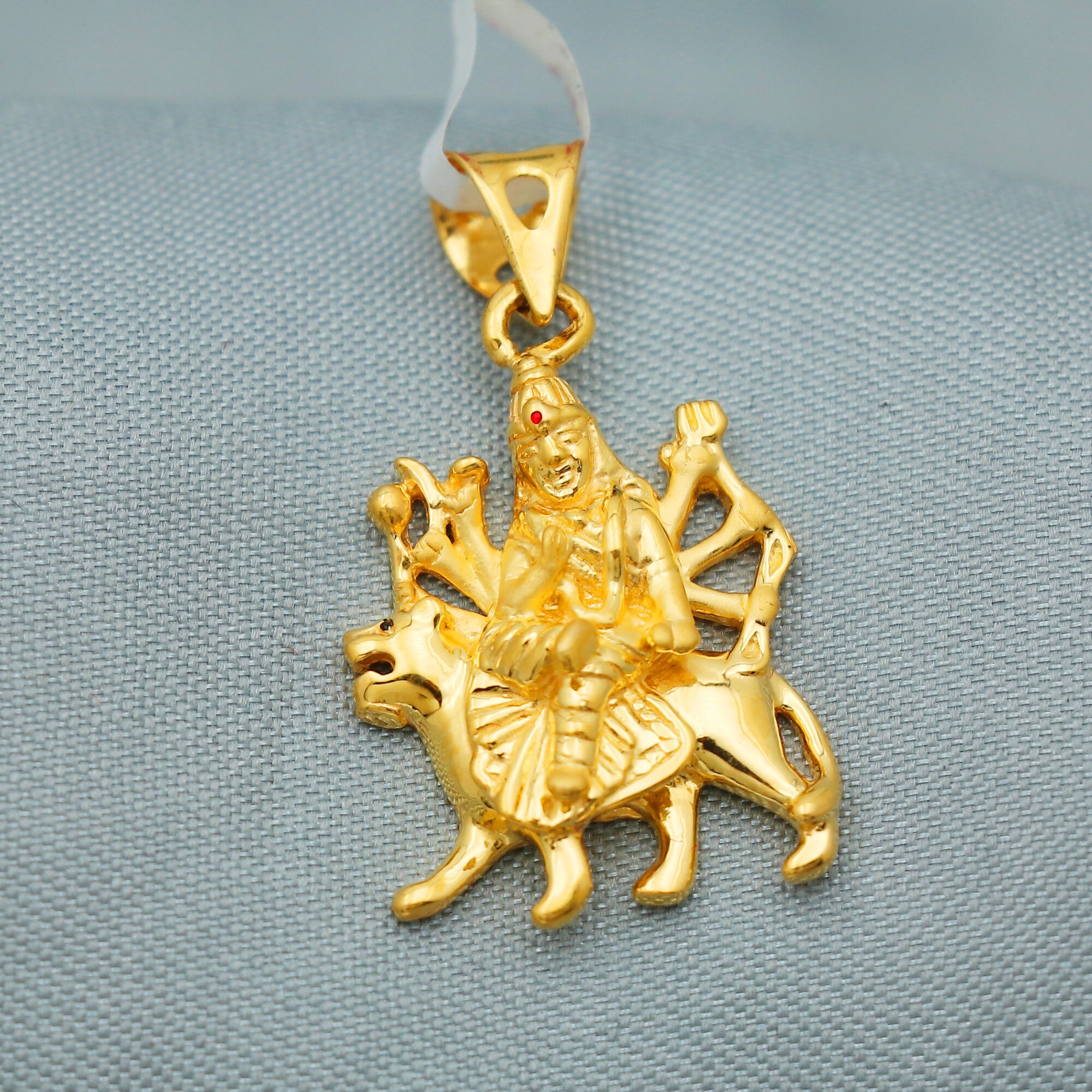 Buy Ma Sherawali Hindu Goddess 22k Yellow Gold Amulet Pendant