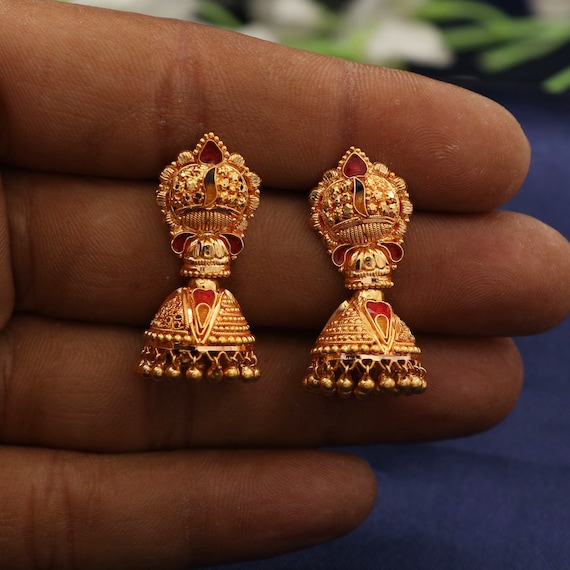 Topor Style Gold Jhumka