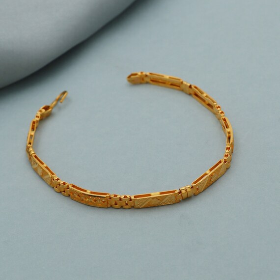 22k Gold Bracelet for Men Boy Yellow Gold Bracelet Unique