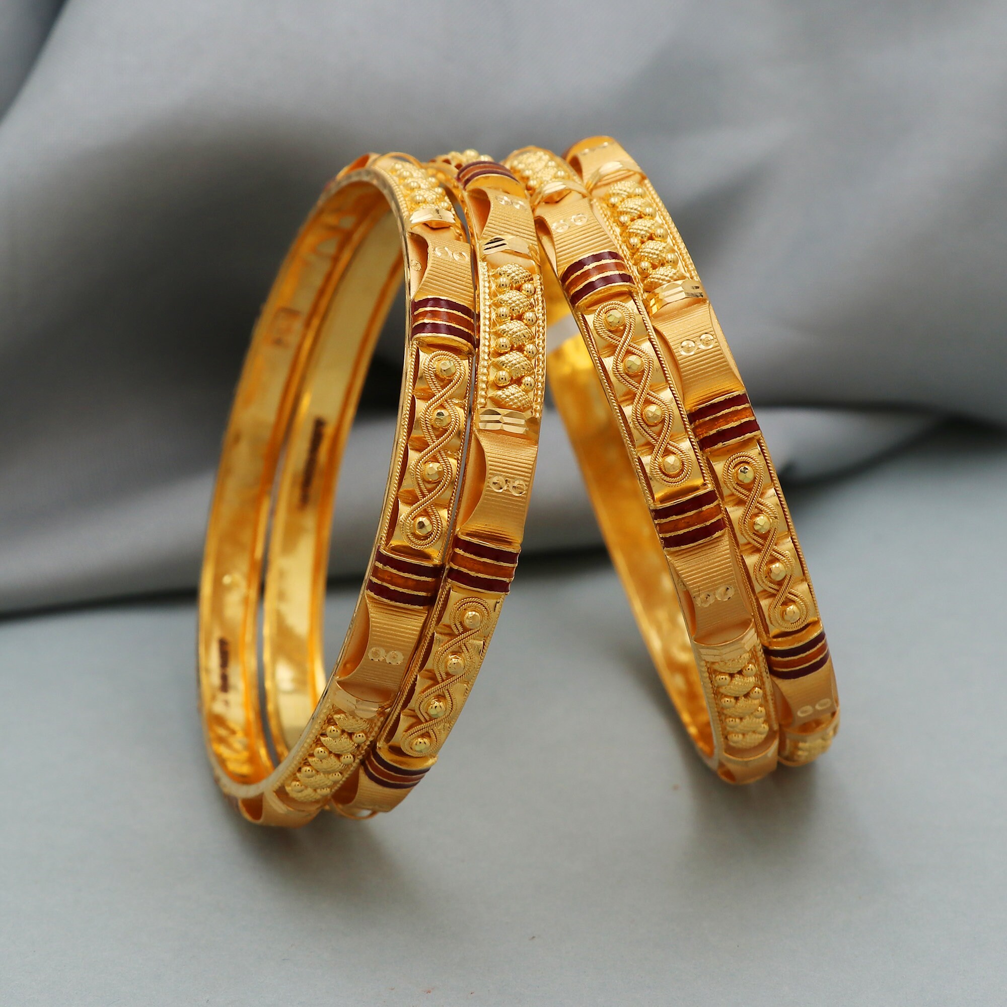 8*8様 visvim I.C.T. 22 VINTAGE BANGLE Ind Pure 22k Gold Bangles Indian Handmade Vintage Design, Handcrafted